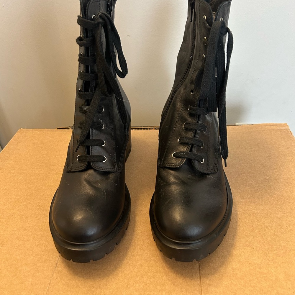 Barneys New York Black Combat Boots